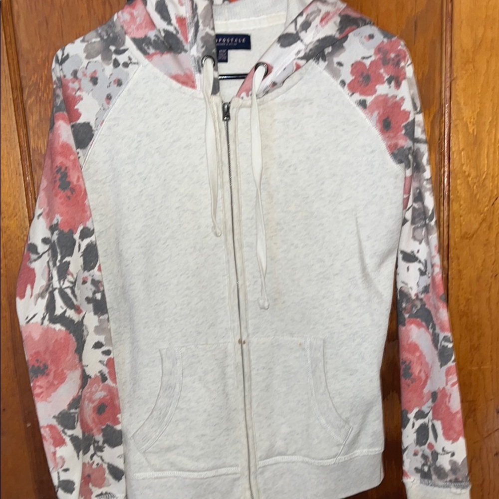 Floral Hoodie by Aeropostale - Cream and Pink